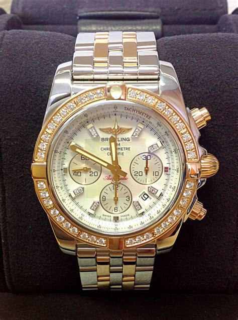 breitling diamond bezel men's watch.